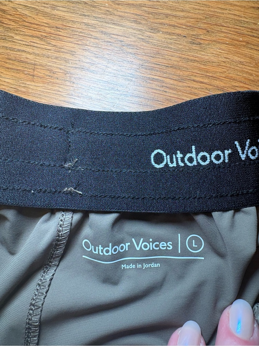 Outdoor Voices HiFlex 7” Shorts Olive Taupe Size Large - Picture 7 of 8